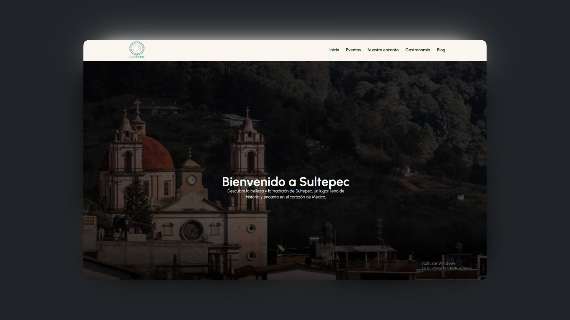 Captura de pantalla del proyecto Sultepec Turístico